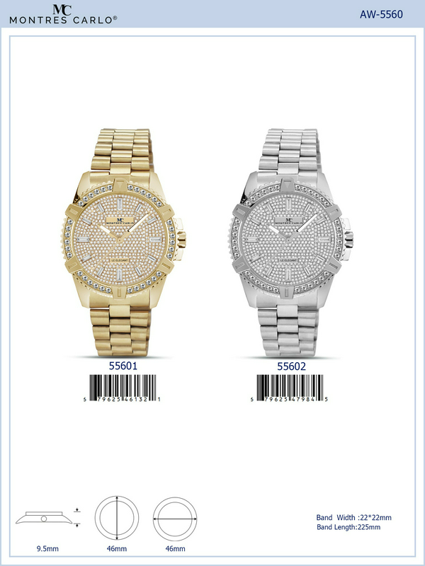 Gold CZ Stone Luxury Watch