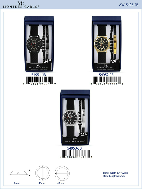 Gold Case Black Band Watch Set