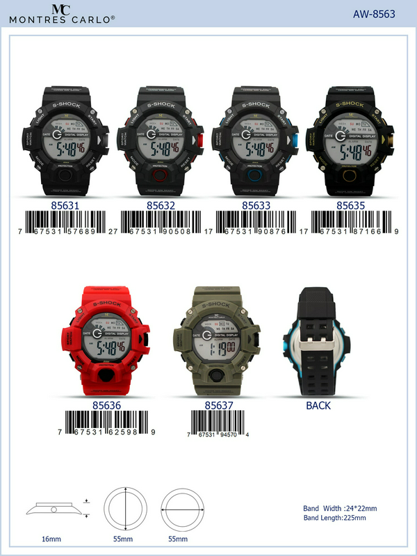 Red Camo LCD Sports Watch