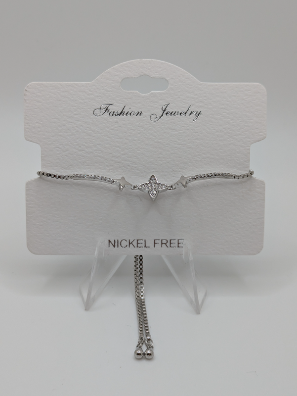Silver & Diamond Star Bracelet