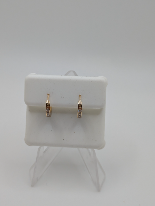 Gold & Diamond Crescent Moon Earrings