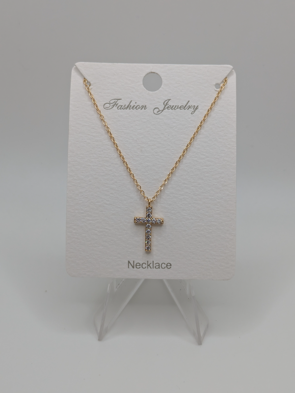 Gold & Diamond Cross Necklace