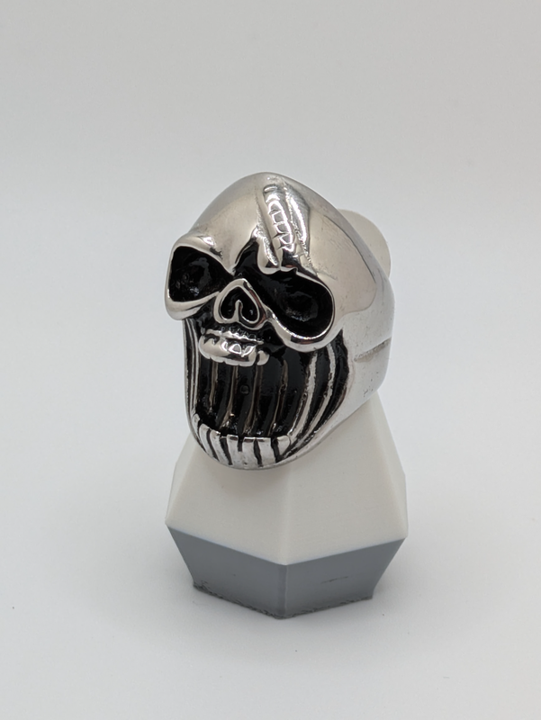 Steel Screaming Skull Ring Style 1