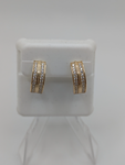 Gold & Diamond Double Crescent Moon Earrings