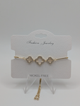 Gold & Diamond Triple Cross Bracelet