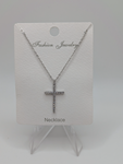 Silver & Diamond Cross Necklace