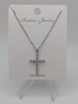 Silver & Large Diamond Cross Necklace